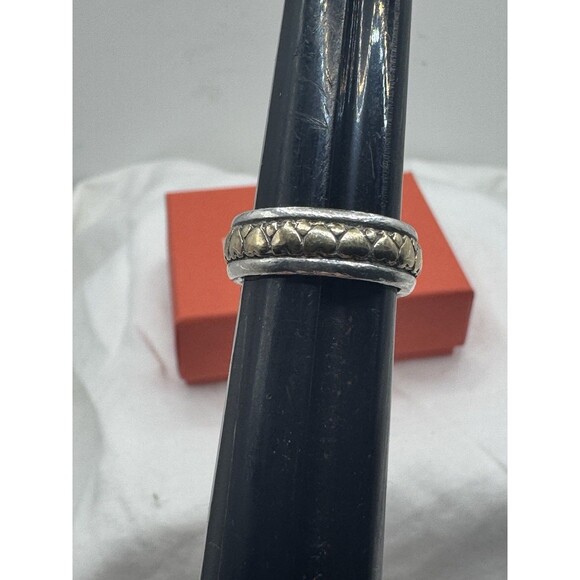 James Avery Retired 14k Gold Sterling Silver Eternal Heart To Heart Ring Sz 5 - Picture 9 of 9